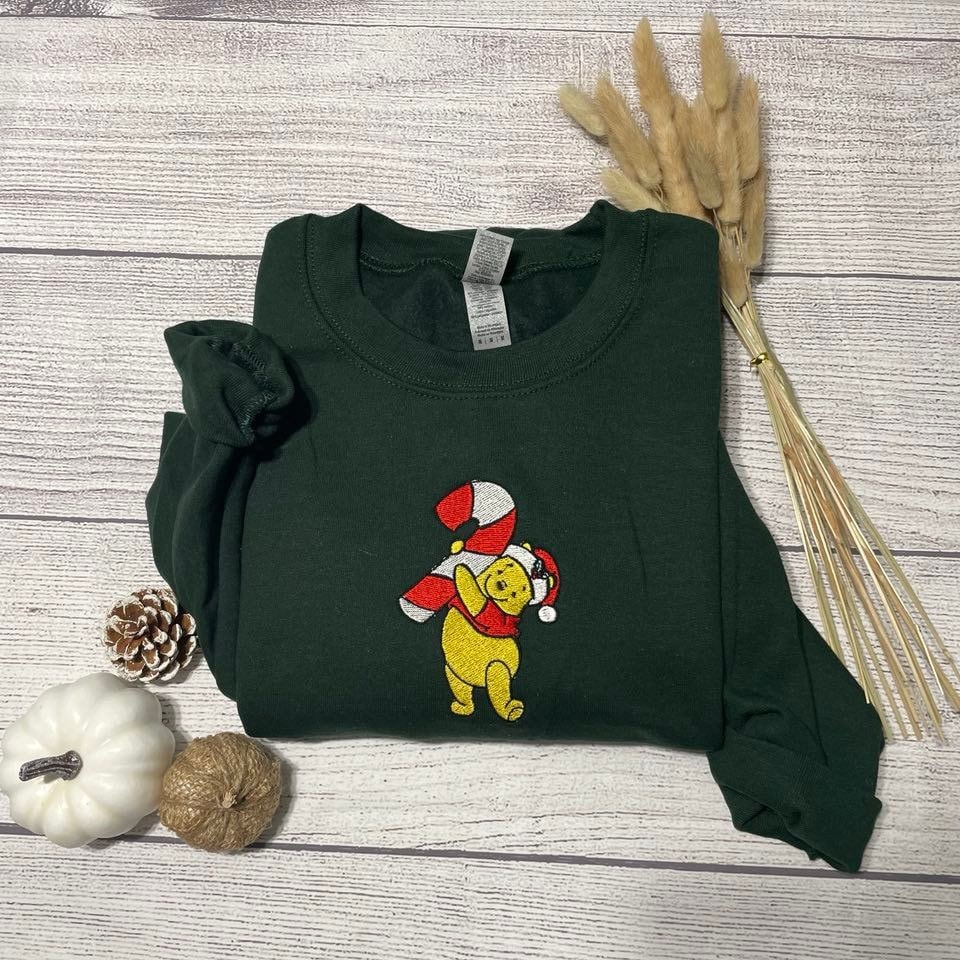 Christmas Winnie The Pooh Embroidered Sweatshirt Christmas Winnie The Pooh Embroidered Sweatshirt