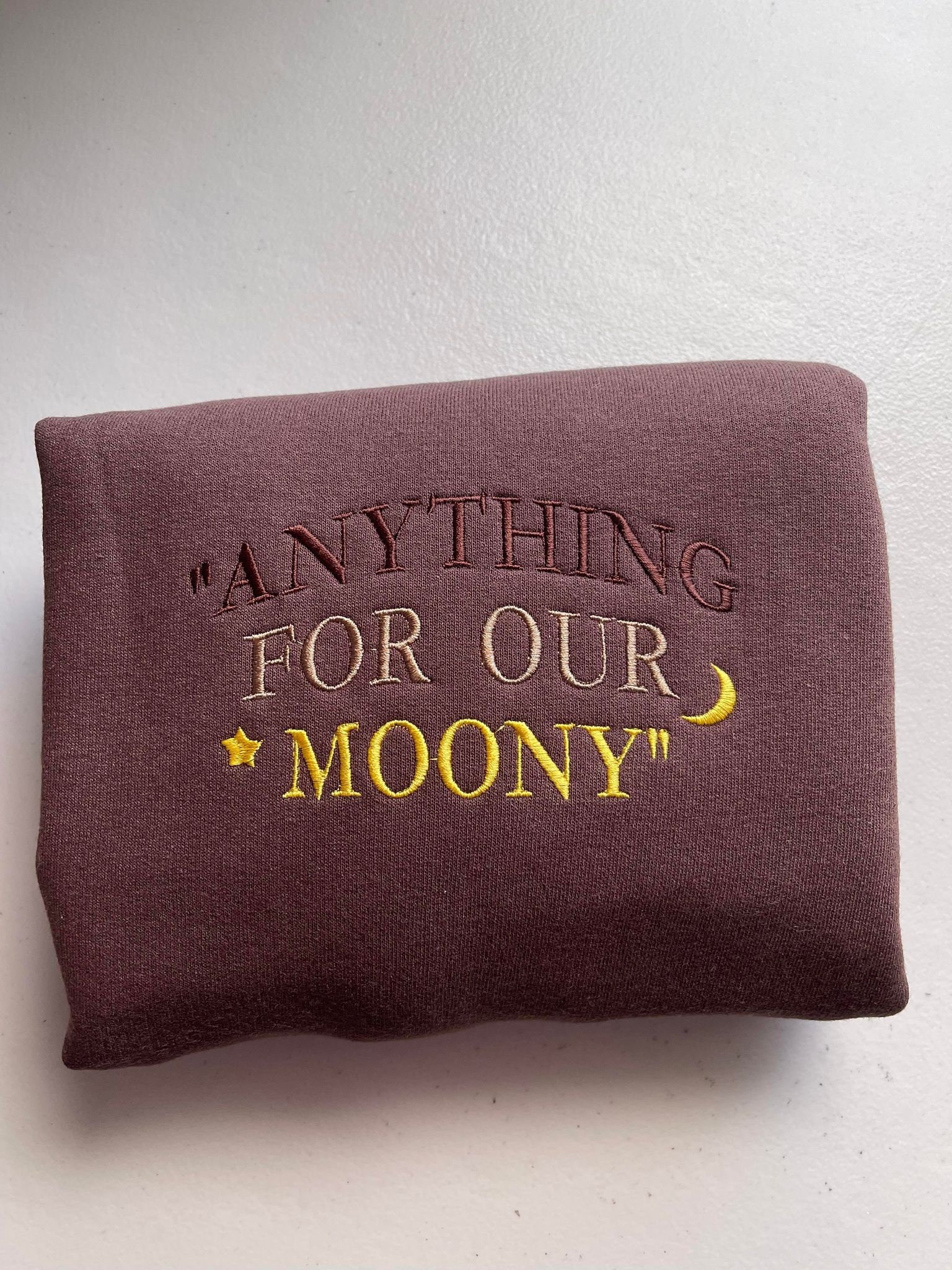 Embroidered Anything For Our Moony Sweatshirt Crewneck Embroidered Anything For Our Moony Sweatshirt Crewneck