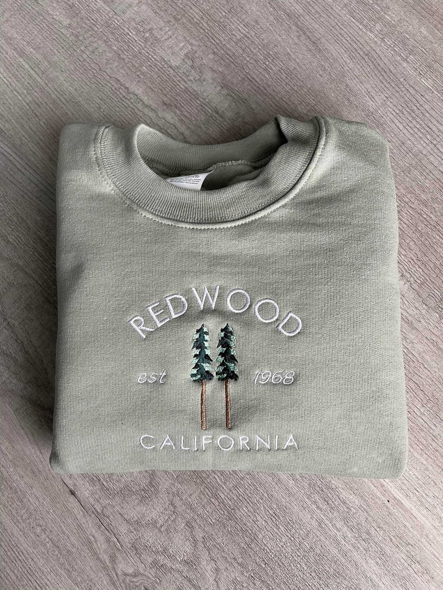 Redwood Embroidered Sweater Crewneck Hoodie Redwood Embroidered Sweater Crewneck Hoodie