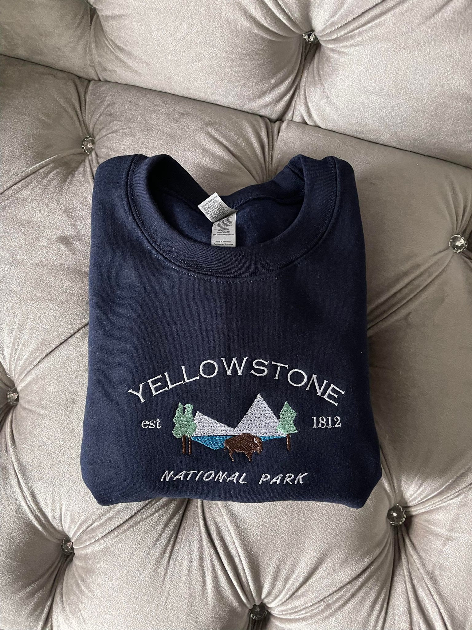 Yellowstone Embroidered Sweatshirt Crewneck Yellowstone Embroidered Sweatshirt Crewneck