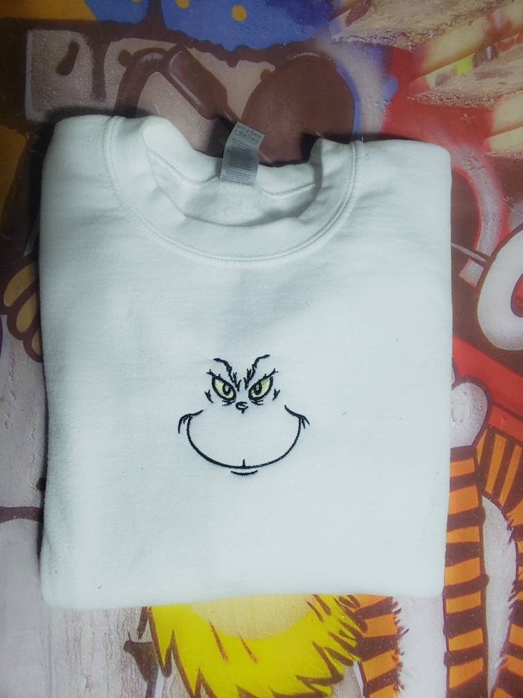 The Grinch Embroidered Sweatshirt Crewneck The Grinch Embroidered Sweatshirt Crewneck