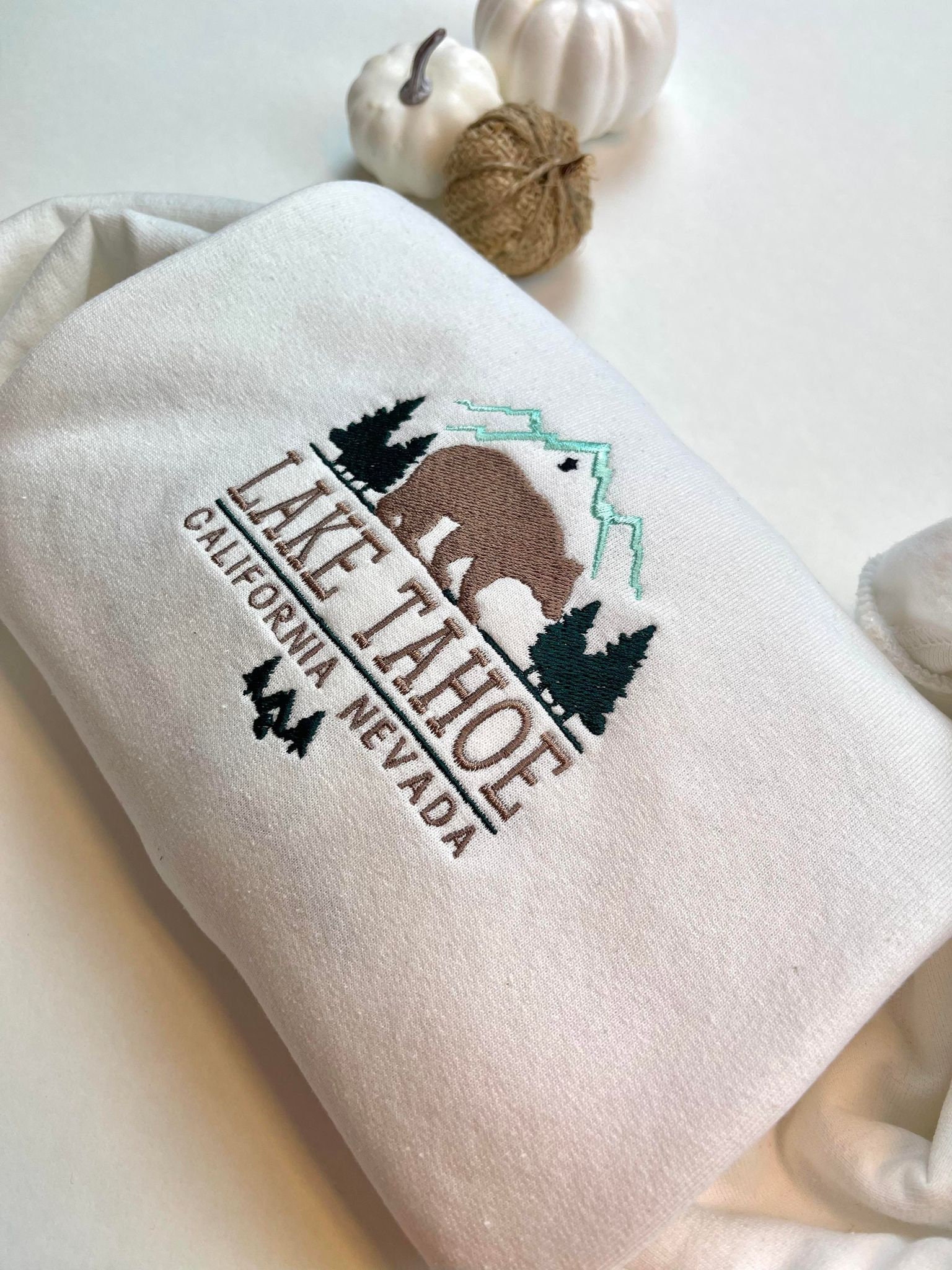 Lake Tahoe Embroidered Sweatshirt Crewneck Lake Tahoe Embroidered Sweatshirt Crewneck