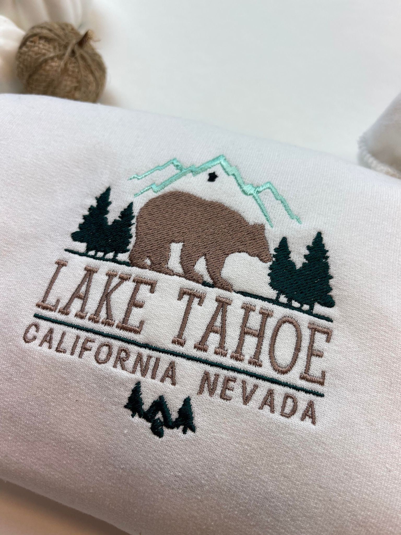 Lake Tahoe Embroidered Sweatshirt Crewneck Lake Tahoe Embroidered Sweatshirt Crewneck