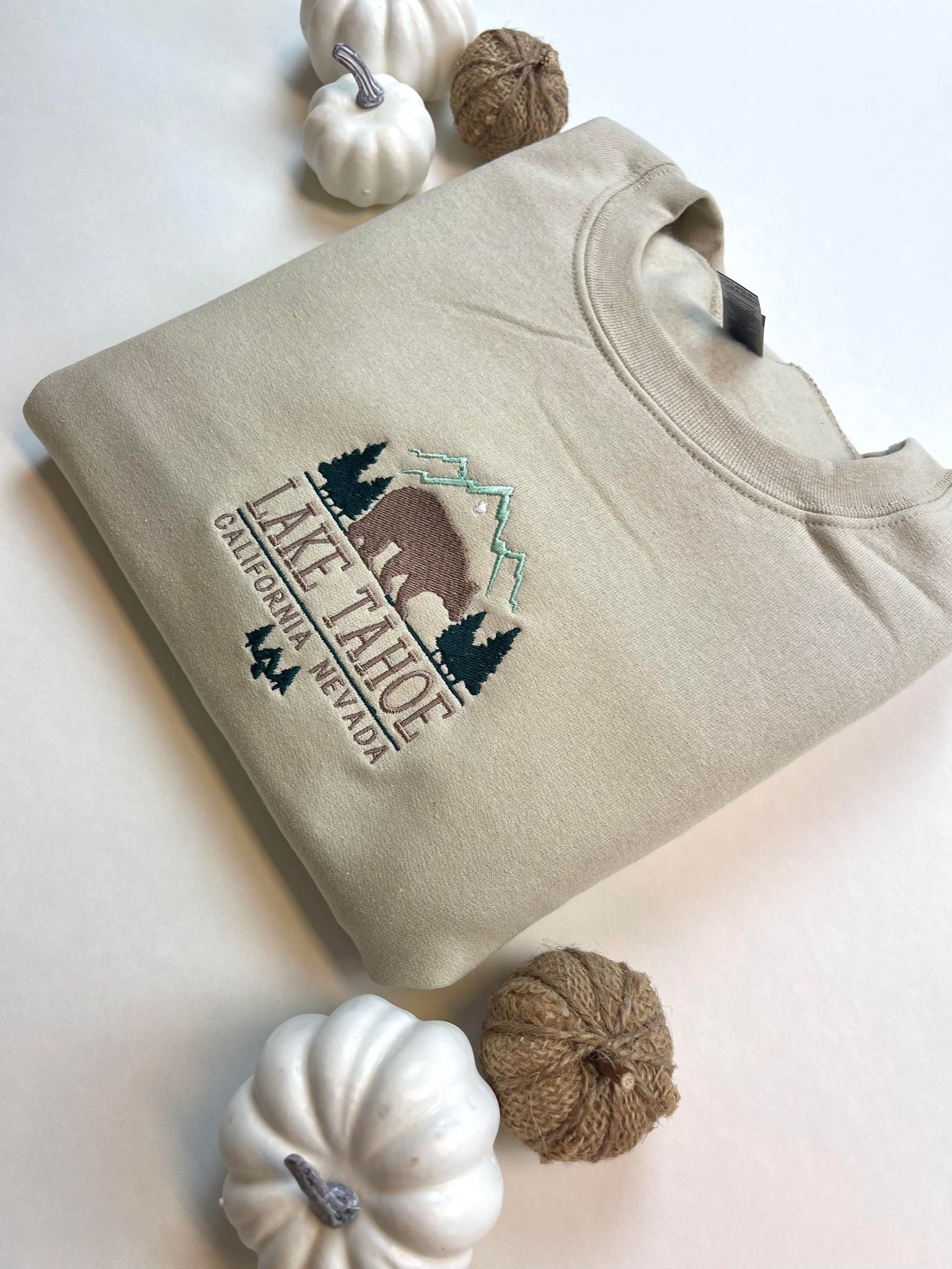 Lake Tahoe Embroidered Sweatshirt Crewneck Lake Tahoe Embroidered Sweatshirt Crewneck