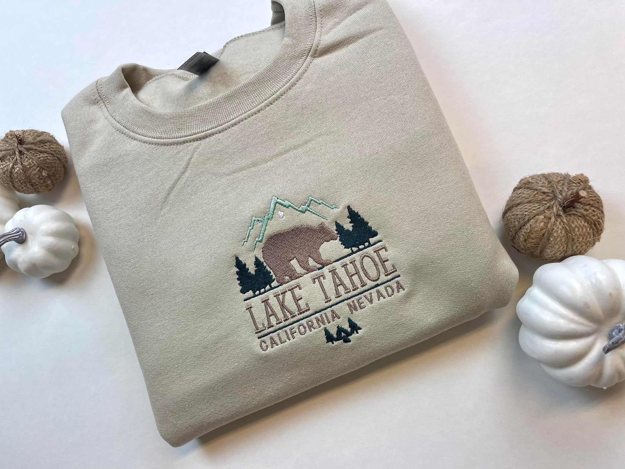 Lake Tahoe Embroidered Sweatshirt Crewneck Lake Tahoe Embroidered Sweatshirt Crewneck
