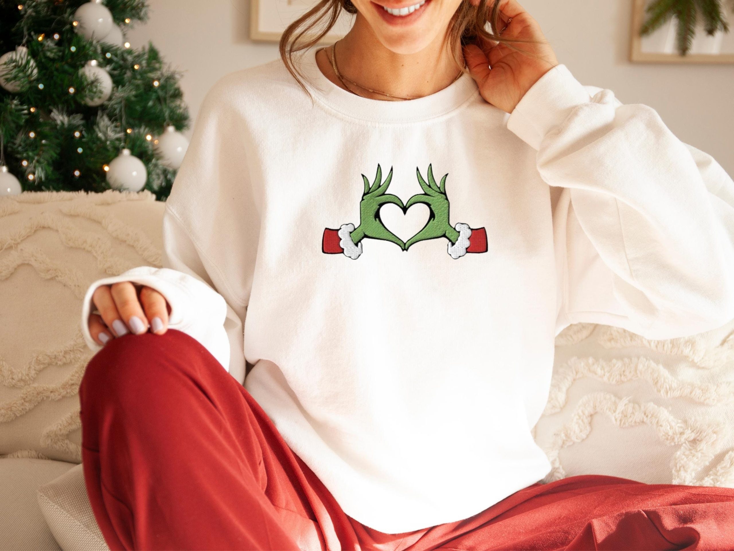 Whoville Embroidered Christmas Crewneck Sweatshirt Whoville Embroidered Christmas Crewneck Sweatshirt