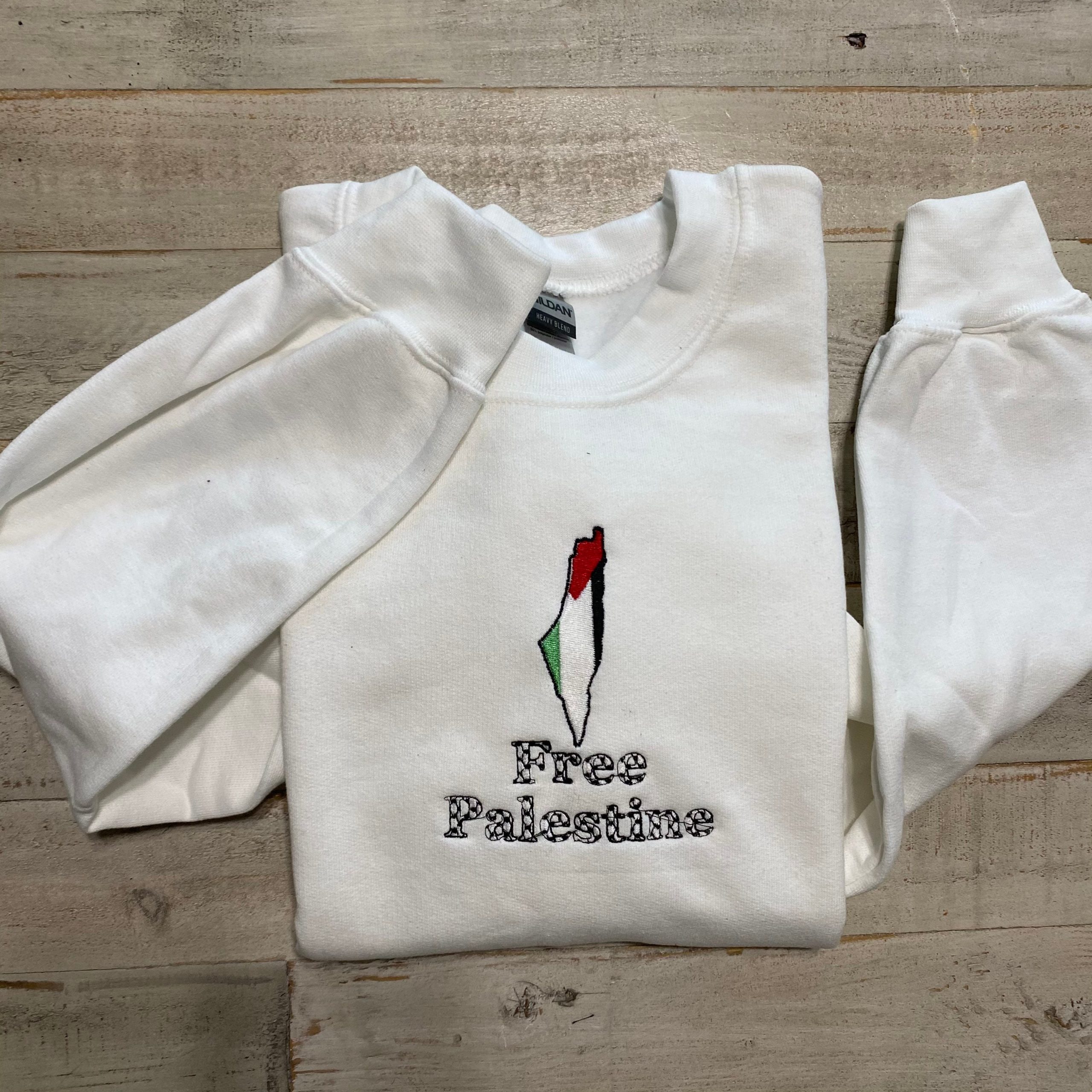 New! Embroidered Palestine Crewneck Sweatshirt Palestinian New! Embroidered Palestine Crewneck Sweatshirt Palestinian