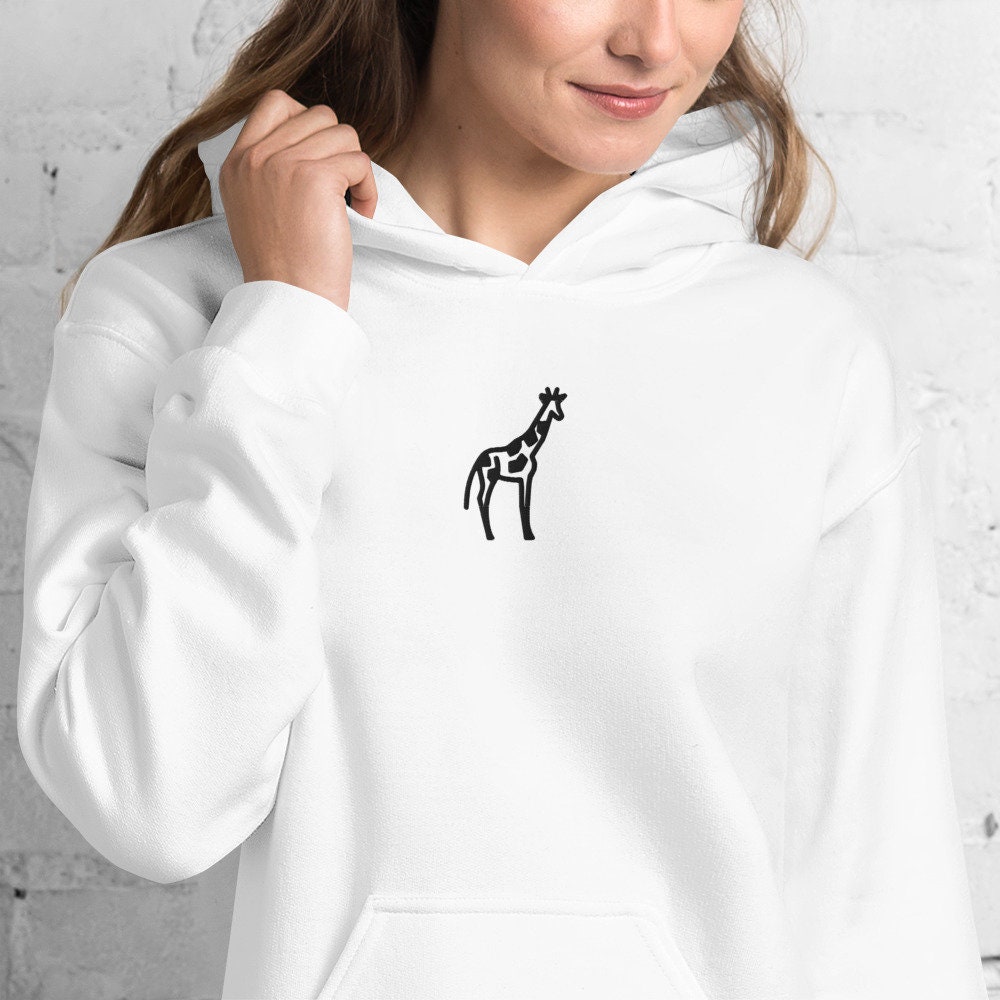 Wild Safari Animal Giraffe Embroidered Cute Vintage Trendy Hoodie Wild Safari Animal Giraffe Embroidered Cute Vintage Trendy Hoodie