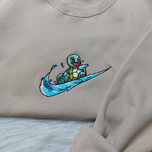 Nike Squirtle Best Funny Animal Pokemon Anime Embroidered Sweatshirt Nike Squirtle Best Funny Animal Pokemon Anime Embroidered Sweatshirt