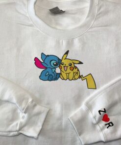 Cartoon Character Couple Embroidered Hoodie Gifts