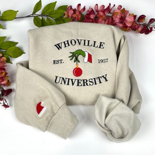 Whoville University Christmas Embroidered Sweatshirt