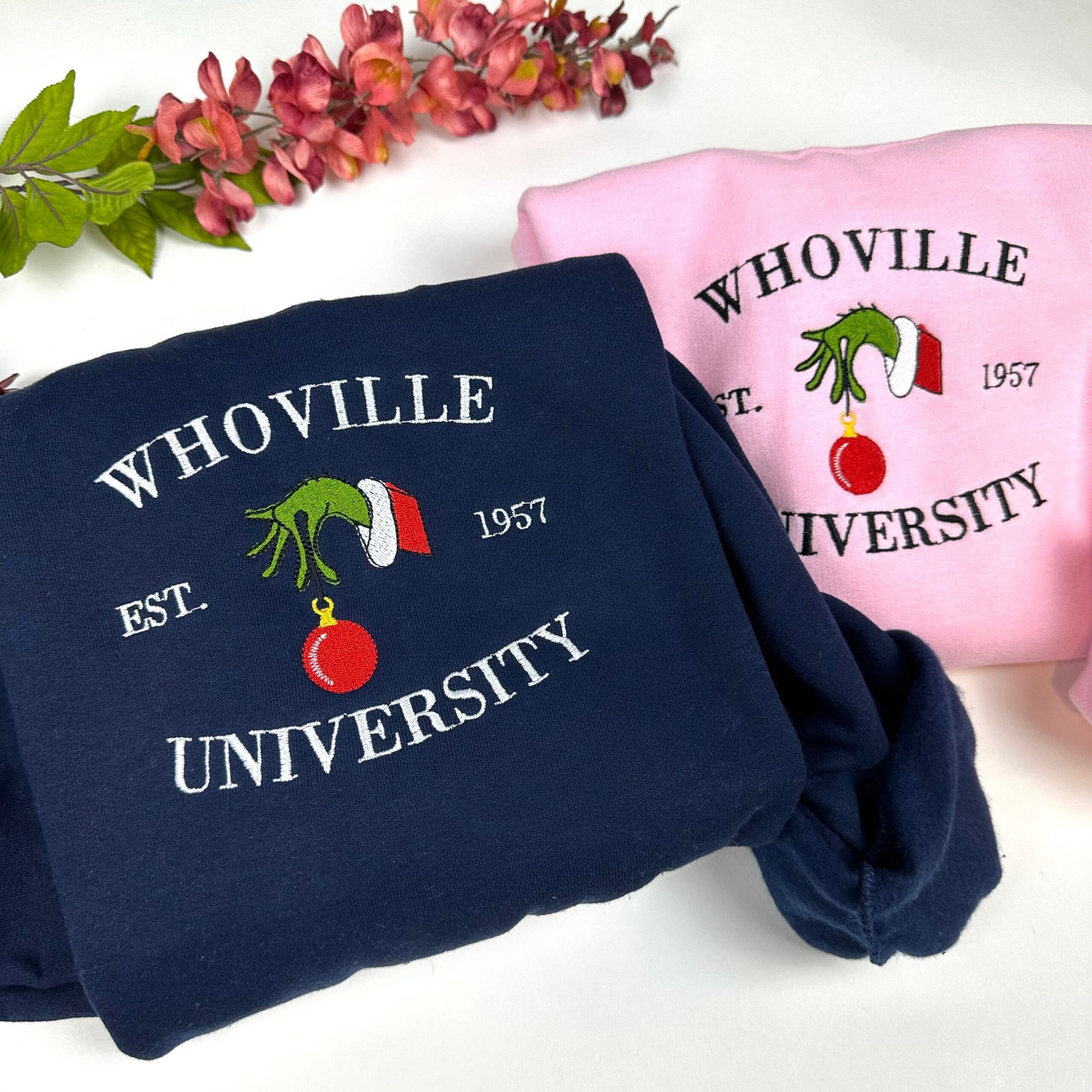 Whoville University Christmas Embroidered Sweatshirt Whoville University Christmas Embroidered Sweatshirt