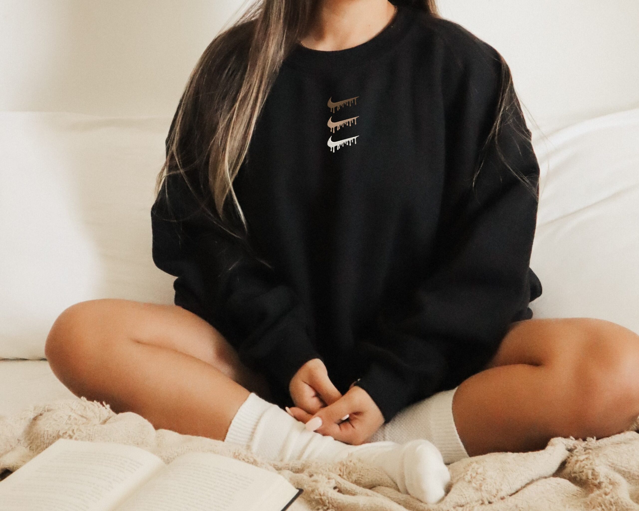 Embroidered Vintage Drip Sweatshirt Shirt Embroidered Vintage Drip Sweatshirt Shirt