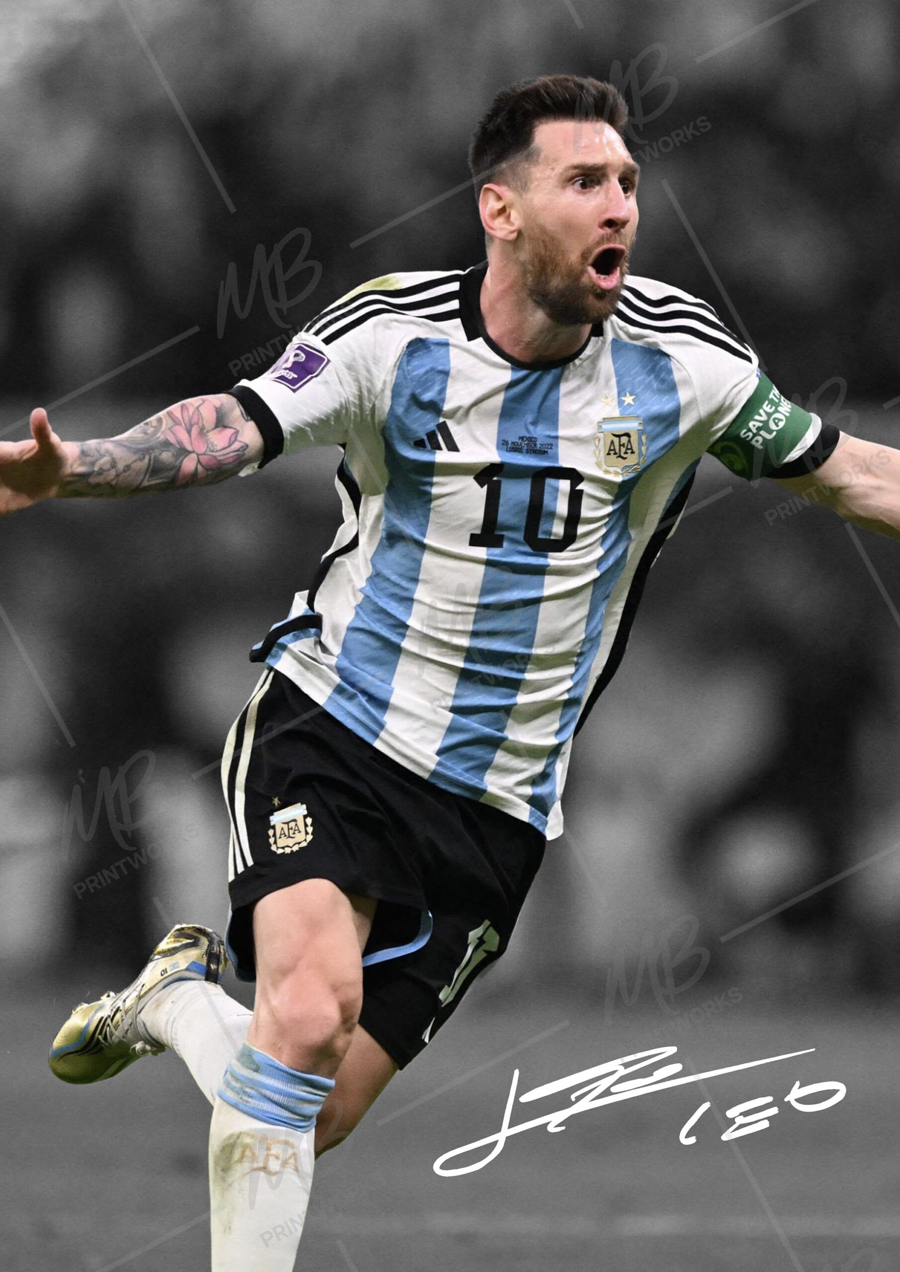 LIONEL MESSI Argentina Autograph Poster Print LIONEL MESSI Argentina Autograph Poster Print