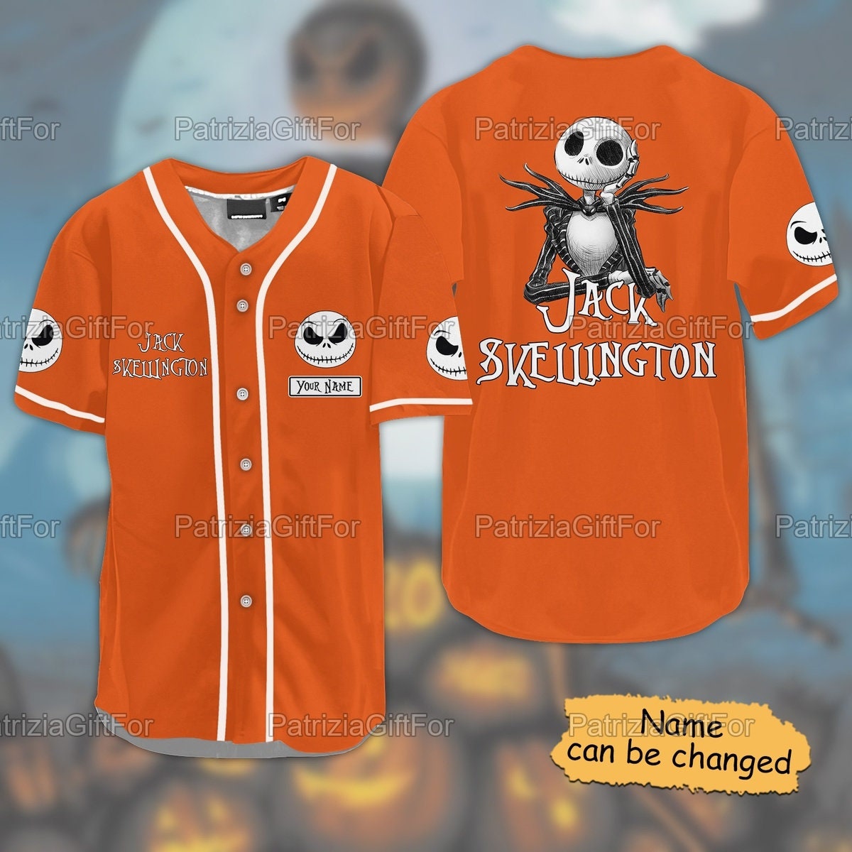 Halloween Customized Jack Skellington Baseball Shirt Christmas Gifts Halloween Customized Jack Skellington Baseball Shirt Christmas Gifts