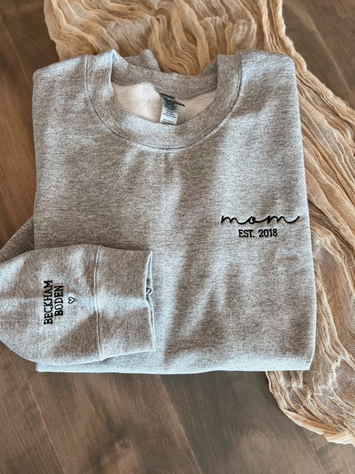 Personalized Custom Grandmother Mom Embroidered Sweatshirt With Kids Names
