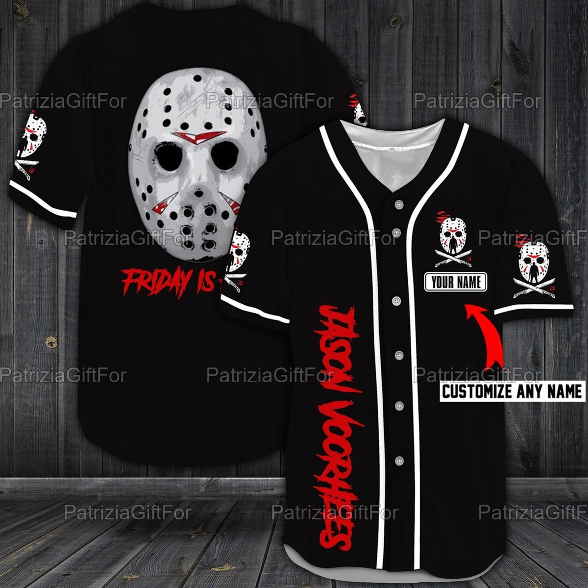Personalized Halloween Jason Voorhees Baseball Shirt Christmas Gift Personalized Halloween Jason Voorhees Baseball Shirt Christmas Gift