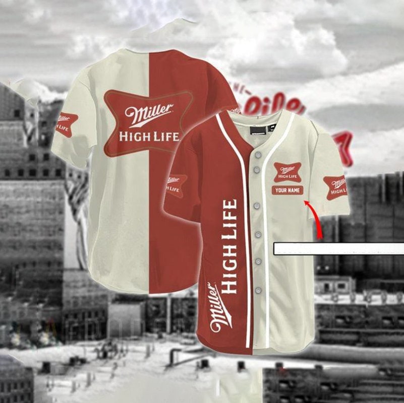 Personalized Miller High Life Baseball Jersey Christmas Gift Personalized Miller High Life Baseball Jersey Christmas Gift