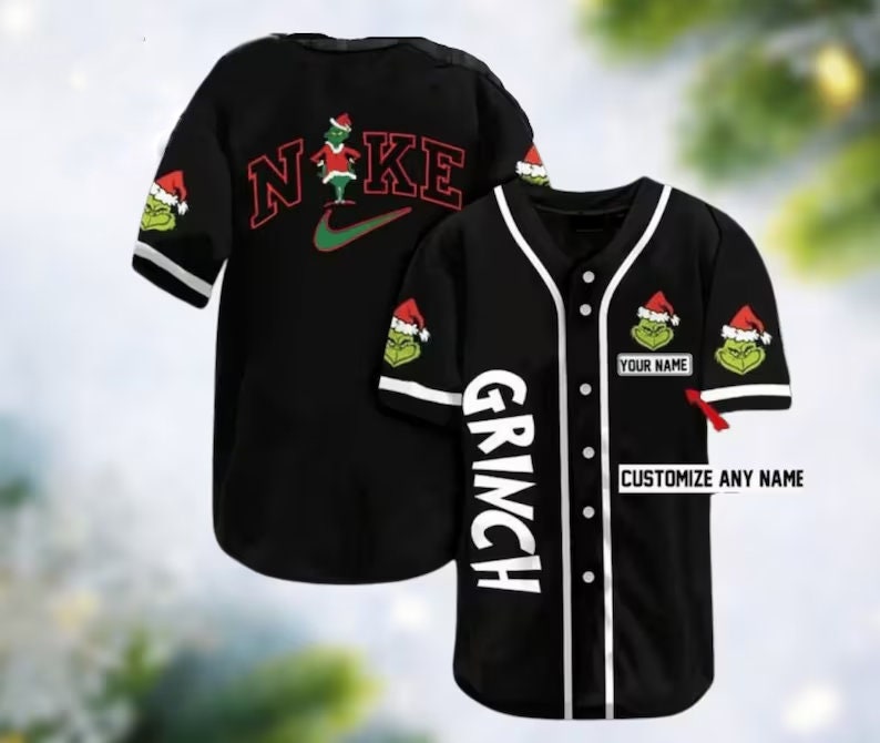 Personalized The Grinch Cool Christmas Grinchmas Baseball Jersey Personalized The Grinch Cool Christmas Grinchmas Baseball Jersey