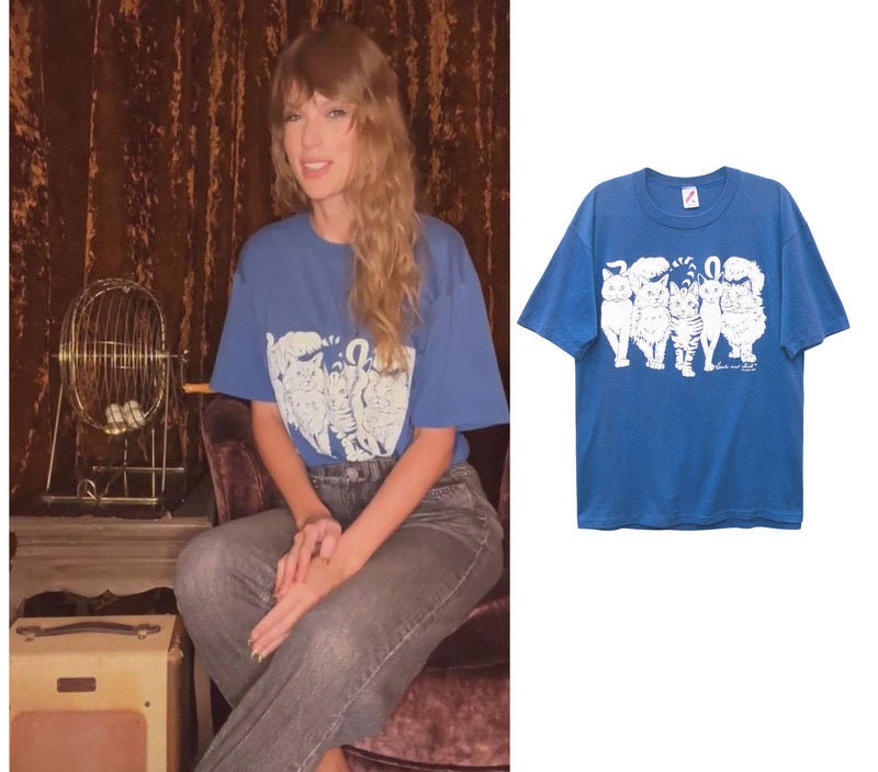 Taylor Vintage 90s Cats Linda Lori Heads And Tails T-Shirt Taylor Vintage 90s Cats Linda Lori Heads And Tails T-Shirt