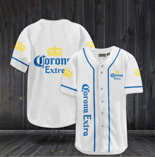 White Corona Extra Beer Baseball Jersey Christmas Gift White Corona Extra Beer Baseball Jersey Christmas Gift