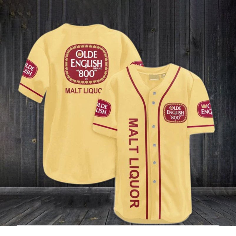 Yellow Olde English 800 Beer Christmas Gift Baseball Jersey Yellow Olde English 800 Beer Christmas Gift Baseball Jersey
