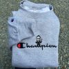 Ghost Face Halloween Champion Embroidery Crewneck Sweatshirt