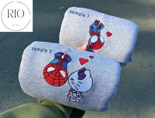 Marvel Spiderman Embroidered Crewneck Sweatshirt Hoodie