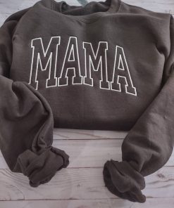 Embroidered Big Uppercase Letter Mama Sweatshirt