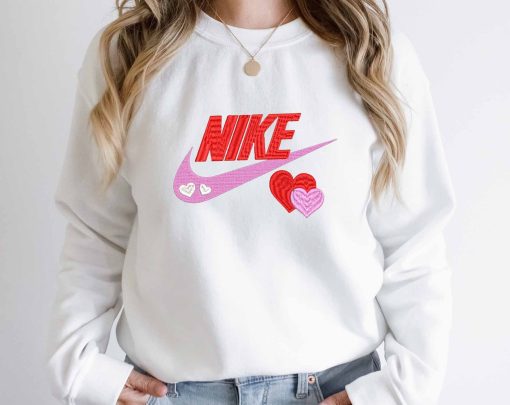 Valentine’s Day Embroidered Sweatshirt Gift Anniversary