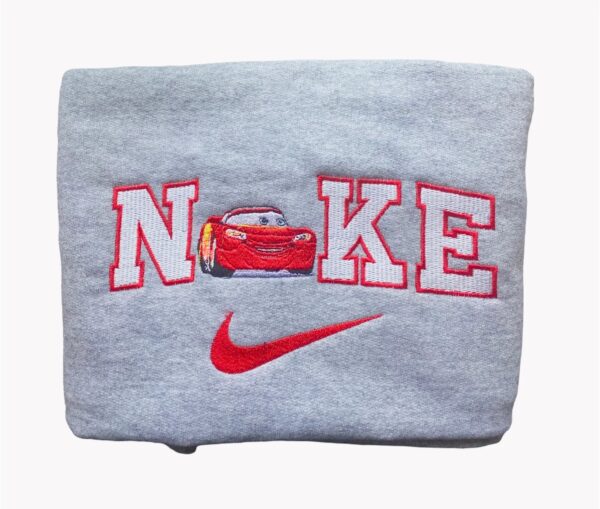 Lightning McQueen Red Car Nike Embroidered Sweatshirt TerraBell Designs