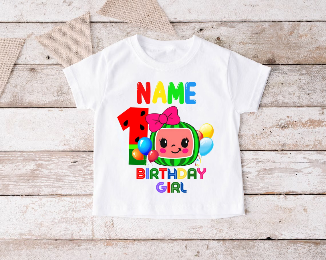 Customized Name Birthday Girl Cocomelon Shirt Customized Name Birthday Girl Cocomelon Shirt