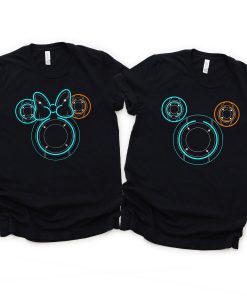 Mickey Minnie Tron Lightcycle Disney Couple Shirt