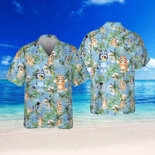 Personalized Bluey Hawaiian Shirt Funny Beach Tee