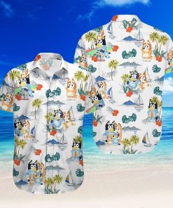 Funny Bluey Hawaiian Shirt Summer Vibes Tropical Tee