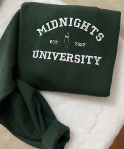 Taylor Swifts Midnights University Y2K Style Embroidered Crewneck