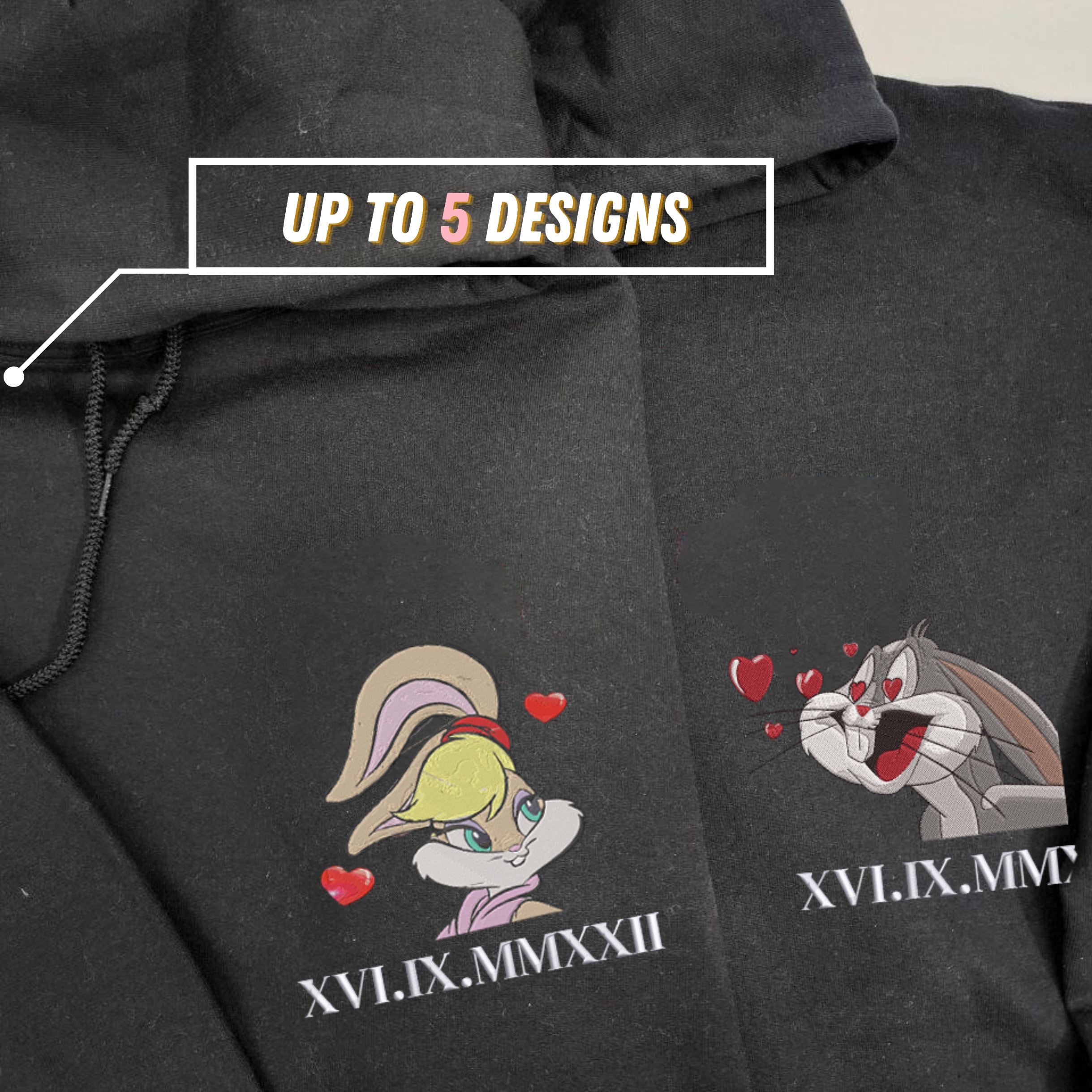 Looney Tunes Bugs Bunny X Lola Couple Embroidered Sweatshirt - TerraBell  Designs