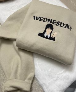 Wednesday Y2K Style Embroidered Crewneck Halloween Gifts