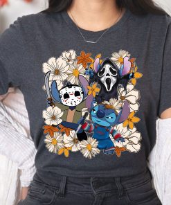Retro Disney Stitch With Flowers Halloween Sweatshirt